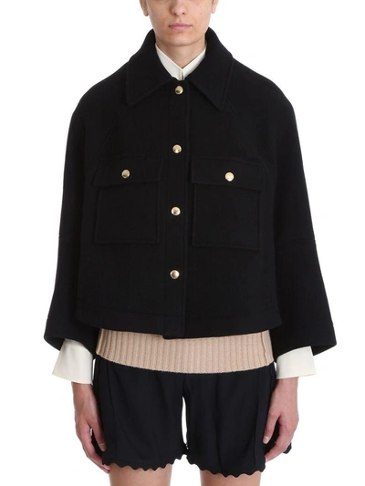 Shop Chloé Black Wool Coat