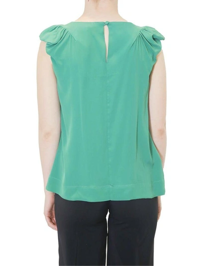 Shop Hanita - Blouse With Gathered Sleeves In Green