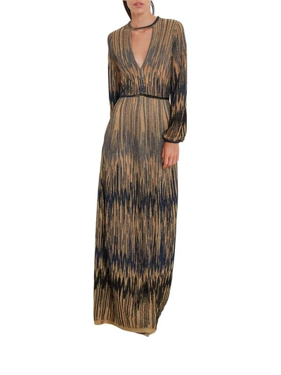 Shop M Missoni Patterned Long Dress In Multi