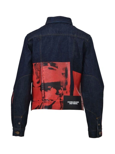 Shop Calvin Klein Denim Jacket Andy Warhol In Denim-rosso