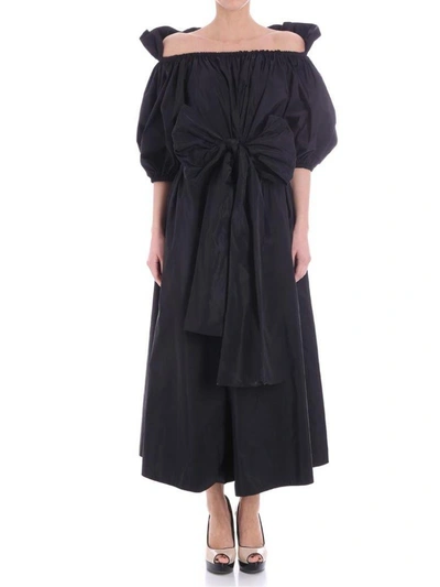 Shop Stella Mccartney Off-shoulder Belted Dress In Black