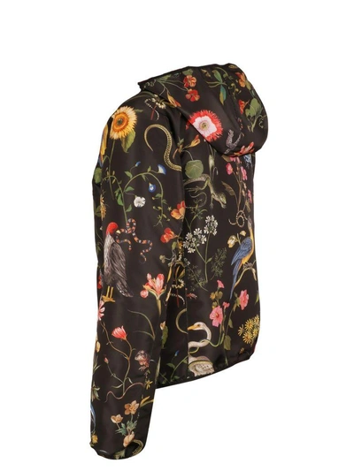 Shop Red Valentino Birds Print Hooded Jacket In 0no
