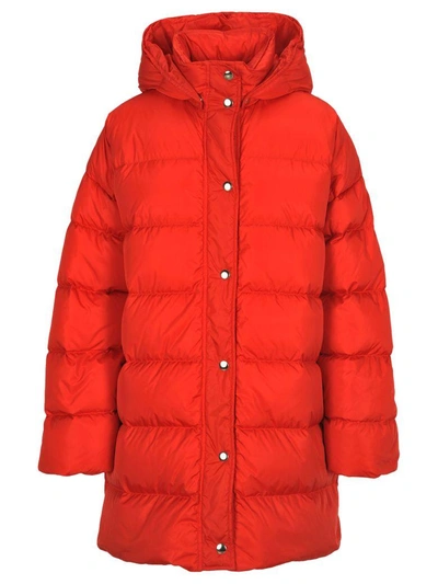 Shop Msgm Parka Oversized In Red
