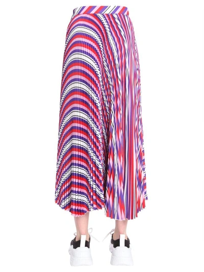 Shop Msgm Pleated Skirt In Multicolor
