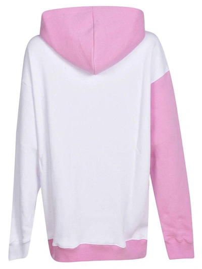 Shop Msgm Color Block Hoodie In Rosa