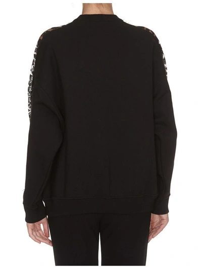 Shop Givenchy Lace Detail Sweatshirt In Black