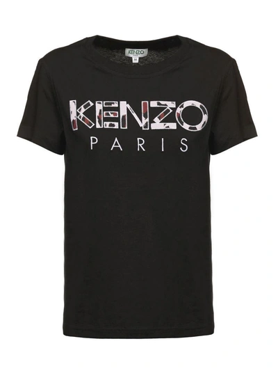 Shop Kenzo Logo Print T-shirt In Nero Multicolor