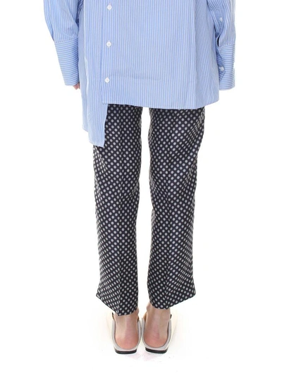 Shop Alberto Biani Tie-print Silk-twill Trousers In Blu