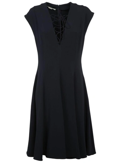 Shop Stella Mccartney Lace-up Dress In Midnight