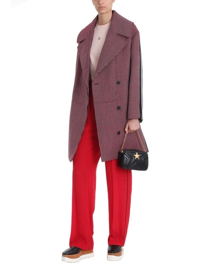 Shop Stella Mccartney Striped Coat In Red