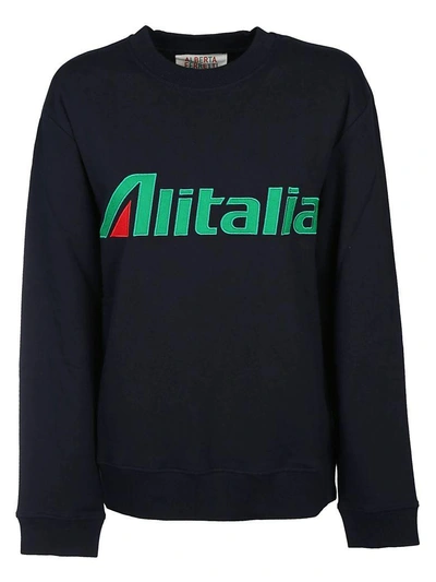 Shop Alberta Ferretti Alitalia Patch Sweatshirt In Basic