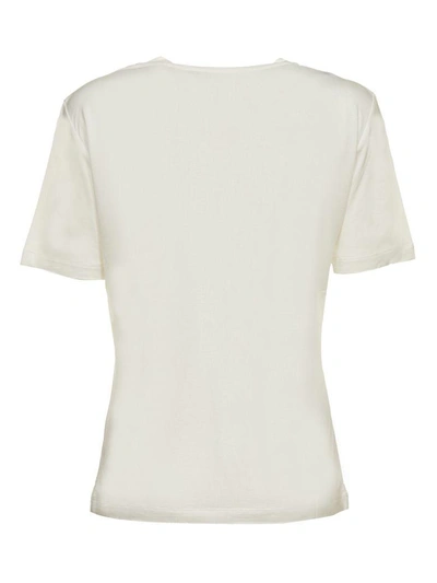 Shop Moschino Embellished Logo T-shirt In White