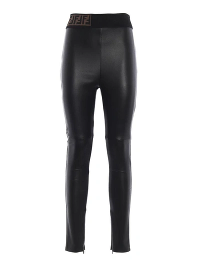 Shop Fendi Skinny Fit Biker Leggings In Gme Black