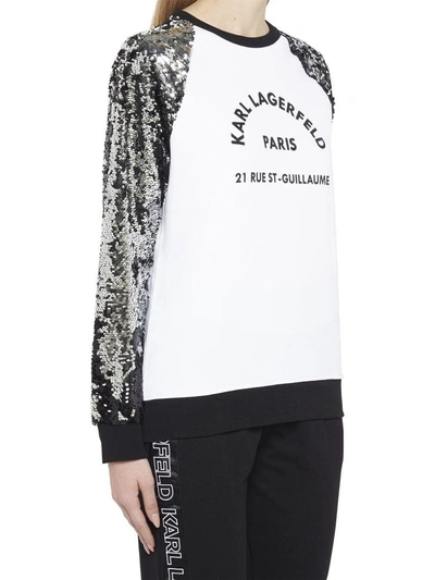 Shop Karl Lagerfeld Sweatshirt In Black & White