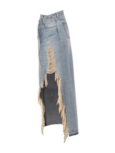 Shop R13 Distressed Maxi Skirt In Basic