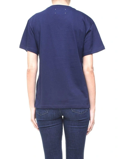 Shop Alberta Ferretti 'it's A Wonderful Day'-print Cotton-jersey T-shirt In Blu