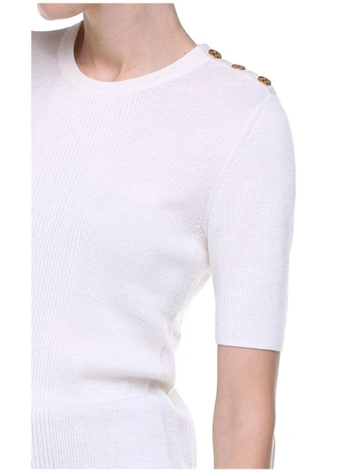 Shop Tory Burch Taylor Rib-knit Cashmere Top In Avorio