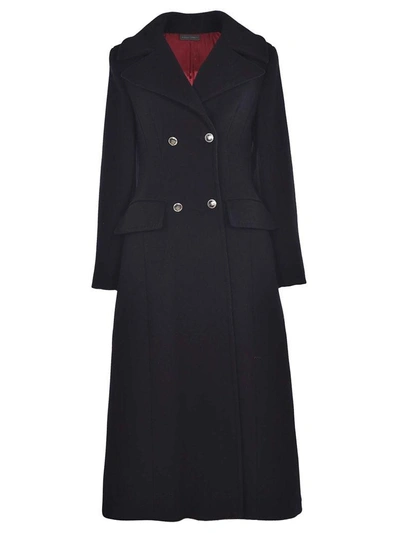 Shop Alberta Ferretti Double Breasted Coat In Black