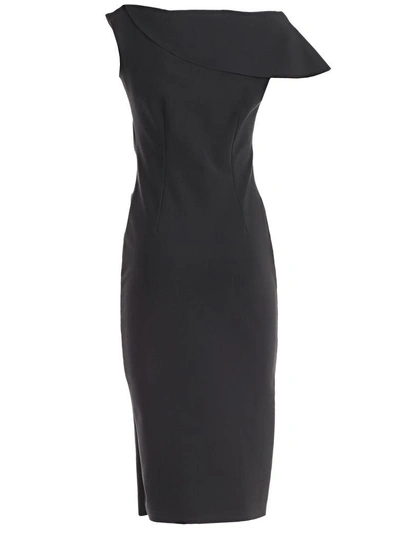 Shop La Petit Robe Di Chiara Boni Chiara Boni La Petite Robe Asymmetric Dress In Black