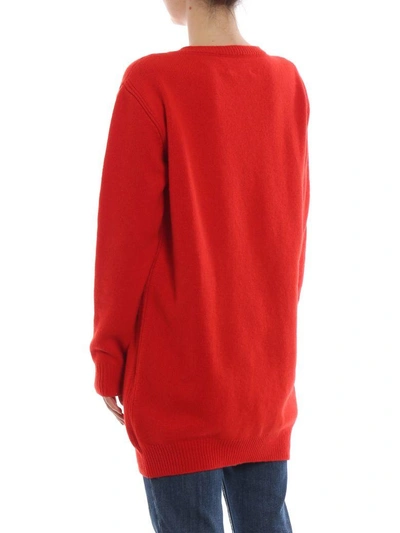Shop Alberta Ferretti Tuesday Sweater Dress In Rosso Rosa