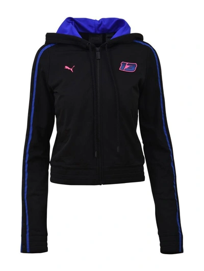 Shop Fenty X Puma Hooded Jacket In Black/bluette