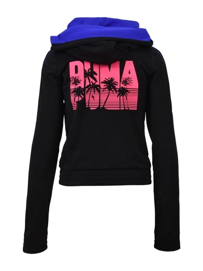 Shop Fenty X Puma Hooded Jacket In Black/bluette
