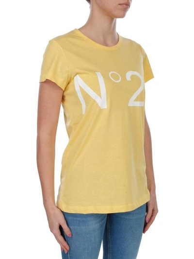 Shop N°21 Cotton T-shirt In Yellow - White