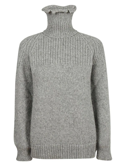 Shop Dondup Turtleneck Knit Jumper In Grey