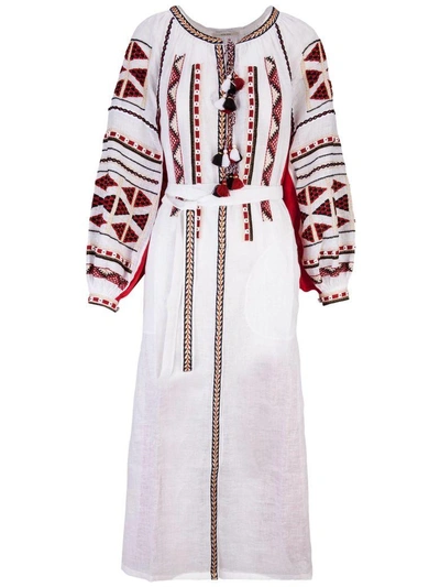 Shop Vita Kin Dress In Bianco Rosso