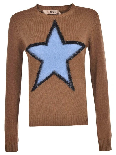 Shop N°21 Star Print Sweater In Cammello