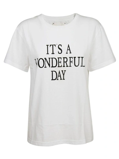 Shop Alberta Ferretti It's A Wonderful Day T-shirt In Bianco