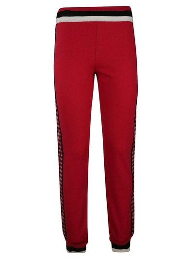 Shop Fendi Side Striped Track Pants In Red