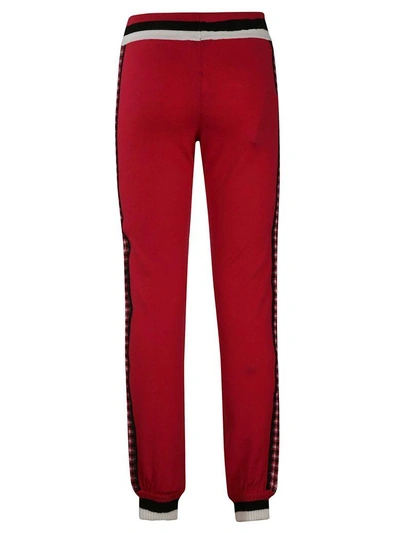 Shop Fendi Side Striped Track Pants In Red