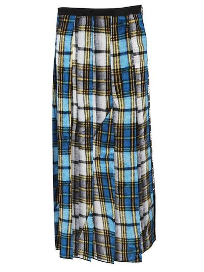 Shop Marc Jacobs Check Midi Skirt In Blue