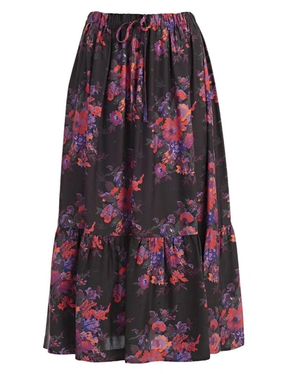 Shop Mcq By Alexander Mcqueen Mcq Alexander Mcqueen Floral Print Skirt In Black