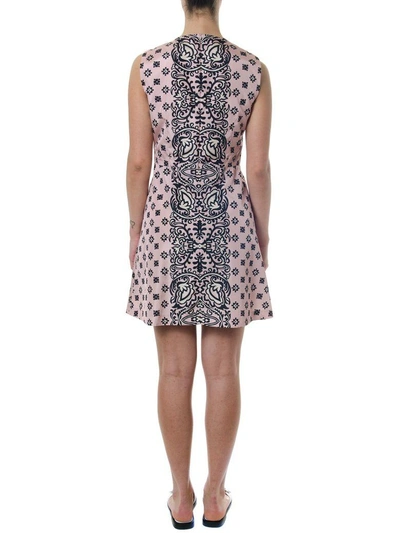 Shop Red Valentino Short Flowers Printed Dress In Black/pink