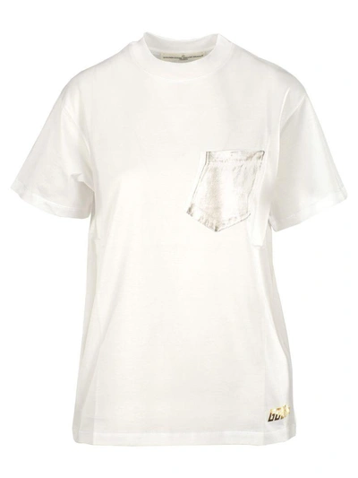 Shop Golden Goose Tshirt Pocket In White