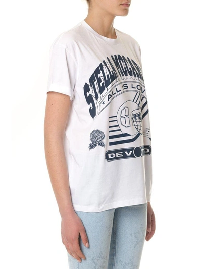 Shop Stella Mccartney All Is Love White & Blue Cotton T-shirt In White/blu