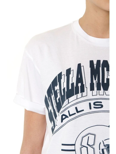 Shop Stella Mccartney All Is Love White & Blue Cotton T-shirt In White/blu