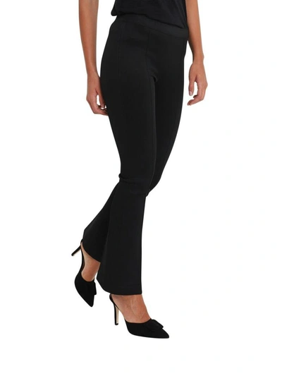 Shop Helmut Lang Flared Cropped Trousers With Central Seam In Nero