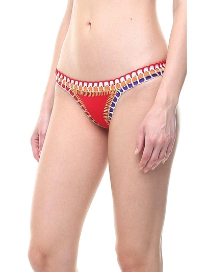 Shop Kiini Kaia Crochet-trimmed Bikini Brief In Rosso