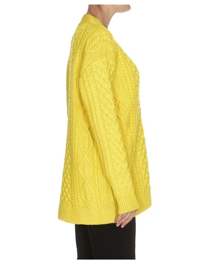 Shop Marc Jacobs Cable Knit Cardigan In Yellow