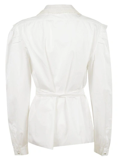 Shop Miu Miu Ruffled Blouse In White