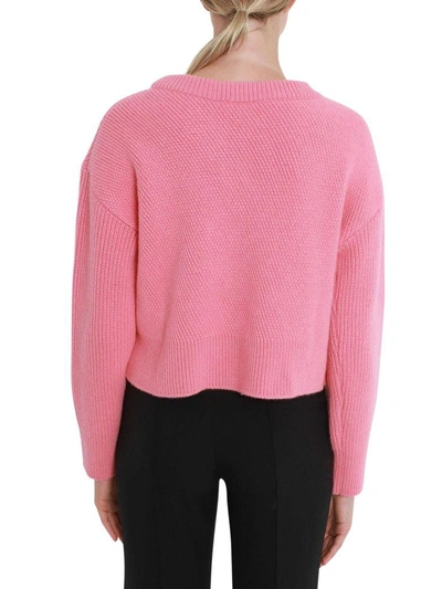 Shop Cedric Charlier Asymmetric Buttons Sweater In Rosa