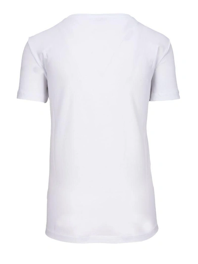 Shop Helmut Lang T-shirt In Bianco Verde