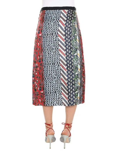 Shop Carven Printed Silk Midi Skirt In Multi