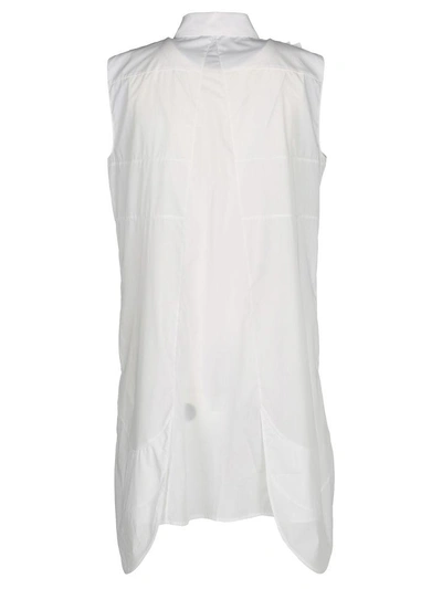 Shop Prada Shirt Dress Plastron In White