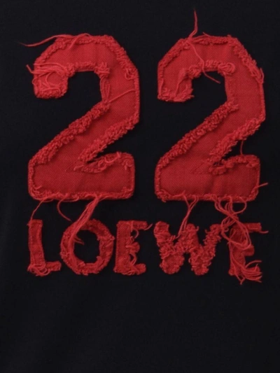 Shop Loewe Black And Red Varsity T-shirt