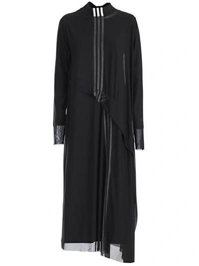 Shop Y-3 Yohji Yamamoto Striped Dress In Black