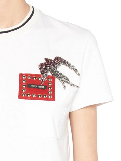 Shop Miu Miu T-shirt In White